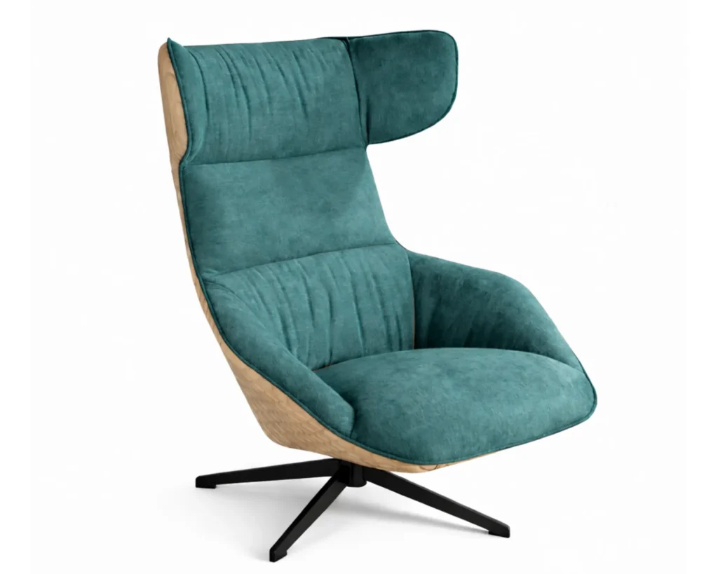 כורסא מעוצבת עם גב גבוה מסתובבת