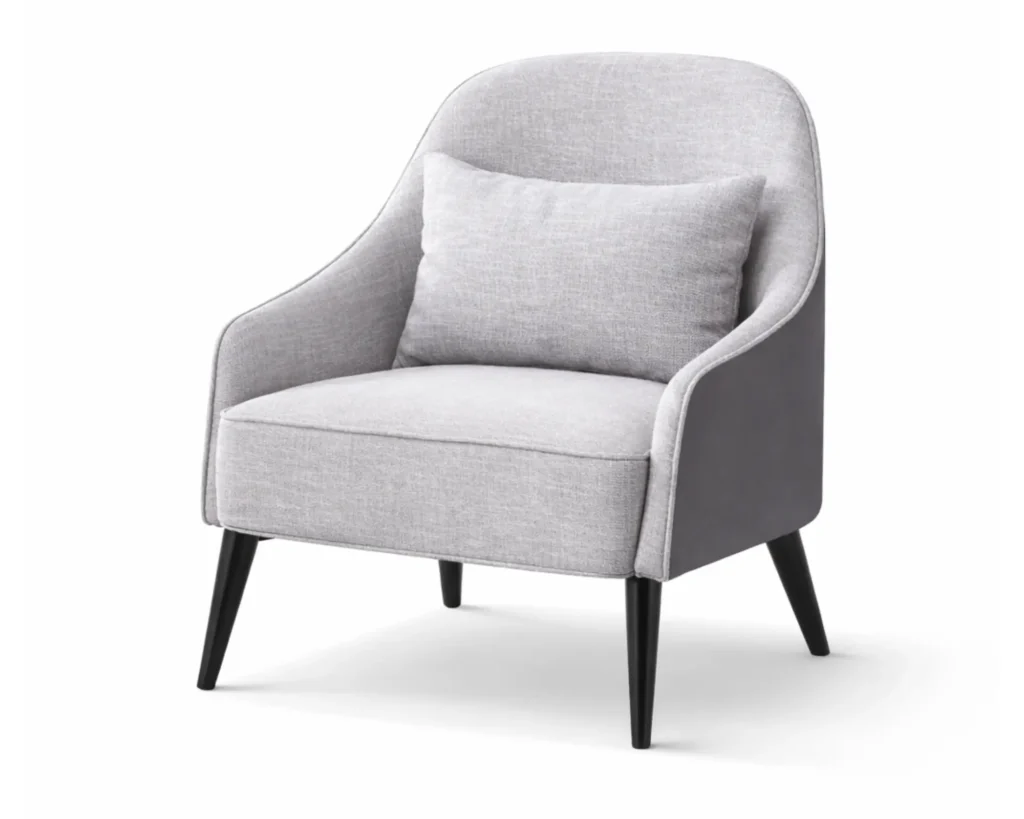 כורסא מעוצבת אפורה