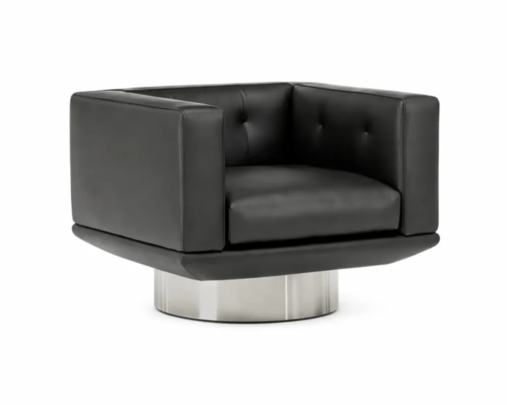 כורסא מסתובבת מעוצבת לסלון שחורה