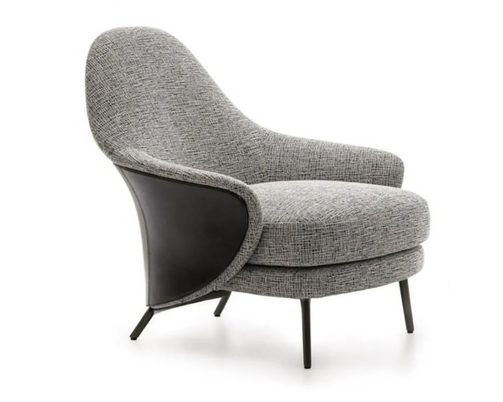 כורסא מעוצבת בד ועור