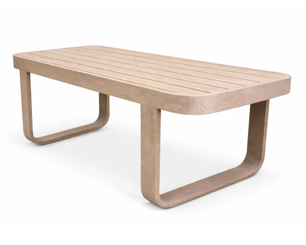 שולחן אוכל חוץ מלבני מעץ