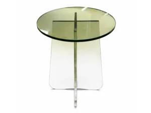 שולחן חוץ עגול מזכוכית